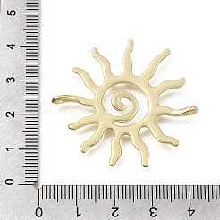 ハンマー仕上げの合金製ペンダント  螺旋状の太陽のチャーム  ゴールドカラー  39.5x37x2.5mm  穴：1.6mm&nbsp;X-PALLOY-B016-03A-G