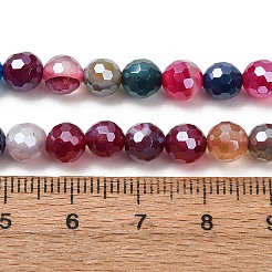 Electroplated Natural Agate Beads Strands&nbsp;G-B191-A07-6mm-11