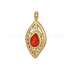 304 Stainless Steel Pave Cubic Zirconia Pendants&nbsp;CU-OY001-37G