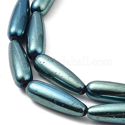 ガラスビーズ連売り  ティアドロップ  士官候補生ブルー  21x6mm  穴：1.2mm  約39個/連  31.54インチ（80.1cm）&nbsp;GLAA-G104-01C