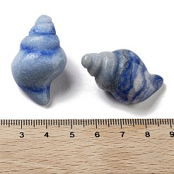染色・加熱された天然ブルーアベンチュリン彫刻像  ホームオフィスのデスクトップ装飾用  シェル形状  36~38x20.5~22x17~19.5mm&nbsp;DJEW-L023-H07