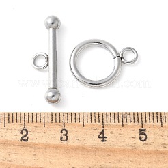 304ステンレススチールトグル留め具  ステンレス鋼色  18.5x14x2mm  穴：3ミリメートル;バー：25x8x4.5ミリメートル&nbsp;STAS-Z124-01B-P