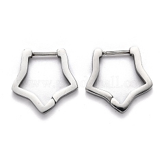 変色しにくい304ステンレススチール製スターハギーフープピアス  ステンレス鋼色  18x18x3mm  ピン：1mm&nbsp;STAS-H156-06P