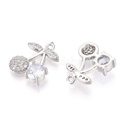 Brass Micro Pave Cubic Zirconia Pendants&nbsp;KK-T074-71P-01