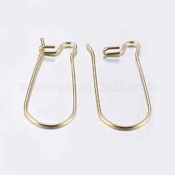 304ステンレススチールフープピアス  18KGP本金メッキ  21ゲージ  25x12x2.5mm  ピン：0.7mm&nbsp;STAS-L198-15A-G