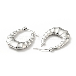 変色しない304ステンレススチール製ティアドロップフープピアス（女性用）  ステンレス鋼色  25.5x20x4mm  ピン：0.8mm&nbsp;EJEW-G293-12P