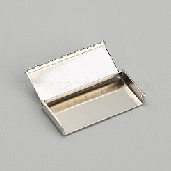 Zinc Alloy Ribbon Crimp Ends&nbsp;FIND-WH0126-13F-P