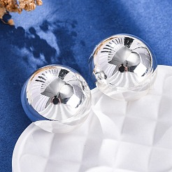 半円形 304 ステンレススチール スタッド イヤリング  銀  22mm&nbsp;EJEW-A125-80G-S
