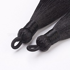ナイロンタッセルビッグサイズパーツ  ブラック  83~92x9~10mm  穴：1.5~4mm&nbsp;STAS-F142-04U