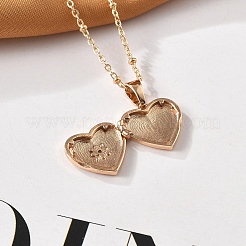 Clear Cubic Zirconia Locket Necklaces&nbsp;NJEW-A036-01A