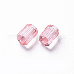 透明なアクリルビーズ  多面カット  ポリゴン  ピンク  9x5mm  穴：1.8mm  約3496個/500g&nbsp;TACR-S154-27B-26