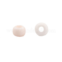 8/0不透明ガラスシードビーズ  丸い穴  つや消し色  ラウンド  ベージュ  3~4x2~3mm  穴：0.8mm  約333個/10g&nbsp;X1-SEED-S048-N-017