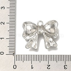 エナメル用304ステンレススチールカボションセッティング  蝶結び  ステンレス鋼色  18x22x5mm  穴：1.8mm&nbsp;STAS-U031-05P