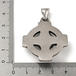 316サージカルステンレスペンダント  アンティークシルバー  クロス  40x35x11mm  穴：4x8mm&nbsp;STAS-Z073-76AS-04