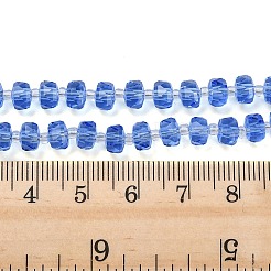 透明ガラスビーズ連売り  ロンデル  多面カット  コーンフラワーブルー  5.5x4mm  穴：1.2mm  約99~103個/連  56~63cm&nbsp;GLAA-P076-01A-08