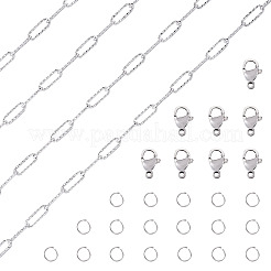 DIY 304 ステンレススチール リンクチェーン ブレスレット/ネックレス作成キット  ステンレス鋼色  12x4x1mm&nbsp;DIY-TA0012-41B