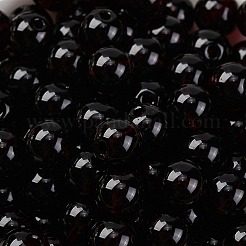 透明な色のガラスシードビーズ  ラウンド  暗赤色  8x7.5mm  穴：1.6mm  約681個/ポンド&nbsp;SEED-Z004-T8MM-06