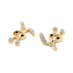 合金ラインストーンペンダント  ウサギのチャーム  ライトゴールド  クリスタル  21x17x4mm  穴：1.6mm&nbsp;ALRI-K048-05B