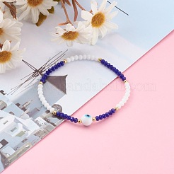 Faceted Glass Beaded Stretch Bracelets&nbsp;BJEW-JB05985-01