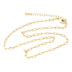 2.5MM Brass Textured Oval Link Chain Necklaces for Women&nbsp;NJEW-F366-06A-G