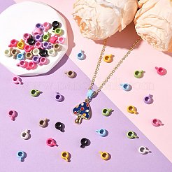 60色の合金チューブベイル10個  ミックスカラー  9x4x6mm  穴：1.2mm  6個/カラー&nbsp;FIND-CJ0003-37