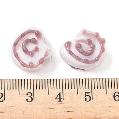 手作りランプワークビーズ  巻き貝  ロージーブラウン  14~15x14~15.5x8.5~9.5mm  穴：1.6~1.8mm&nbsp;LAMP-D303-08E