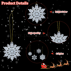 36Pcs Snowflake Plastic Pendant Decorations&nbsp;DIY-CP0013-33A