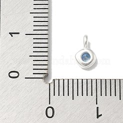 925 Sterling Silver Cubic Zirconia Flat Round Charms&nbsp;STER-R002-02S-09