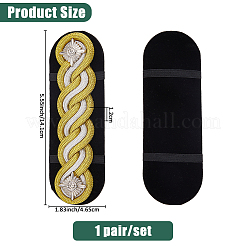 合金とポリエステルの肩章1組  スター  きいろ  141x46.5x12mm&nbsp;DIY-FH0008-90B