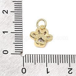 Brass Micro Pave Clear Cubic Zirconia Pendants&nbsp;CU-CBA3C32-21G