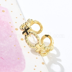Rack Plating Brass Cuff Finger Rings for Women&nbsp;RJEW-M028-74G