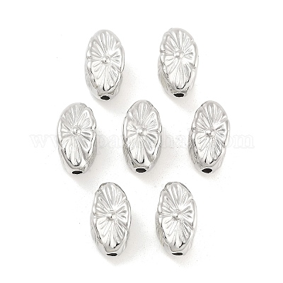 CCBプラスチックビーズ  菱形  花  プラチナ  14x8x8mm  穴：1.8mm  約1351個/500g&nbsp;CCB-S164-32P-1