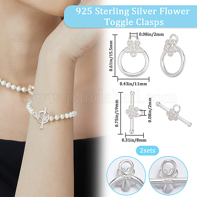 1Pc 925 Sterling Silver Toggle Clasp&nbsp;STER-BBC0005-59-1