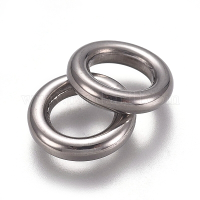 変色しにくい304ステンレススチール製リンクリング  リング  ステンレス鋼色  10x2.5mm  内径：6mm&nbsp;STAS-M274-014P-1