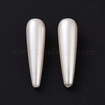 シェルパール片穴ビーズ  ティアドロップ  ホワイト  30~31x8mm  穴：0.5~1mm&nbsp;BSHE-G011-03C-1