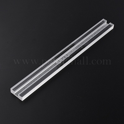 アクリル製こぼれツール  ジッパーゴム引き用  長方形  透明  19.7x2.07x0.75cm&nbsp;TOOL-WH0001-32F-1