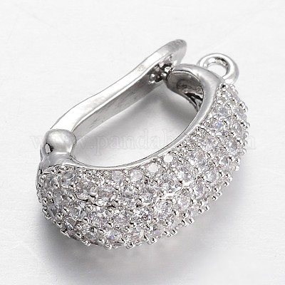 Brass Micro Pave Cubic Zirconia Enhancer Shortener Bails&nbsp;KK-E671-05E-1