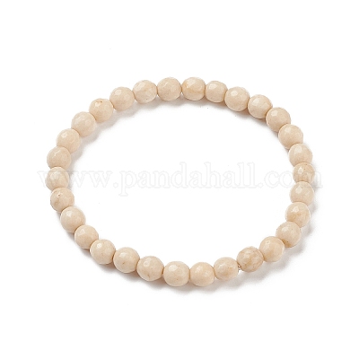 Natural Fossil Bead Stretch Bracelets&nbsp;X-BJEW-K212-A-015-1