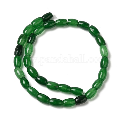 天然染め白翡翠ビーズ連売り オーバル 濃い緑 11.5~12x7.5~8mm