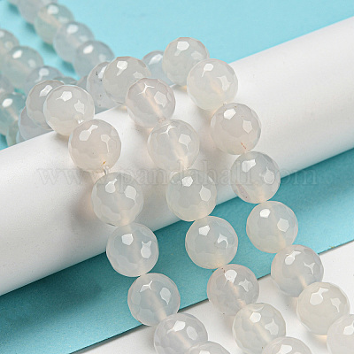 Natural White Agate Beads Strands&nbsp;G-G580-10mm-01-1