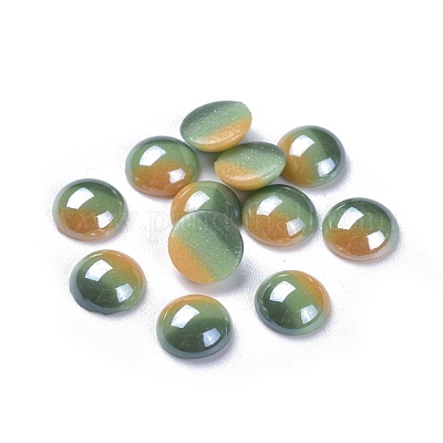 Opaque Glass Cabochons&nbsp;X-GGLA-S038-12O-8mm-1