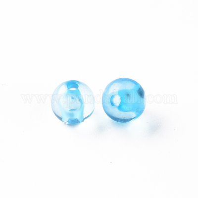 透明なアクリルビーズ  ラウンド  淡いターコイズ  8x7mm  穴：2mm  約1745個/500g&nbsp;MACR-S370-A8mm-755-1