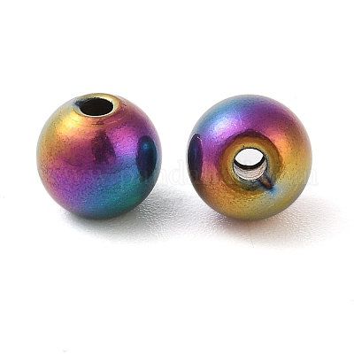 チタンビーズ  ラウンド  虹色  8x7mm  穴：2mm&nbsp;STAS-B060-01C-M-1