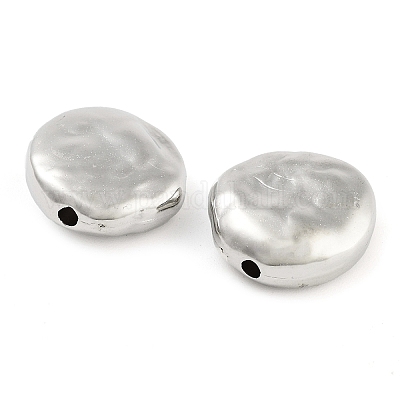 CCBプラスチックビーズ  フラットラウンド  プラチナ  14x5.5mm  穴：1.5mm  724個/ 500g&nbsp;CCB-S164-08P-1