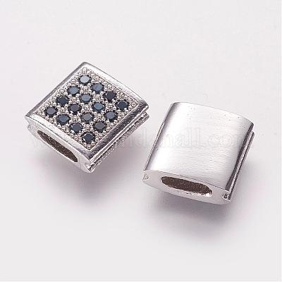 Brass Micro Pave Cubic Zirconia Beads&nbsp;ZIRC-G097-05P-1