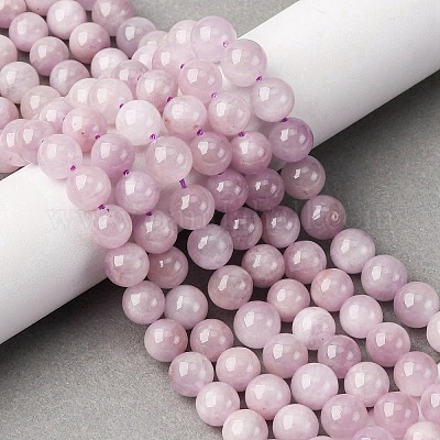 天然石クンツァイトビーズ連売り ラウンド 8mm 穴：1mm 約46~49個/連 