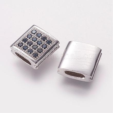 Brass Micro Pave Cubic Zirconia Beads&nbsp;ZIRC-G097-05P-1