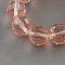 Transparent Glass Bead Strands, Faceted(96 Facets), Round, PeachPuff, 8mm, Hole: 1mm, about 68~70pcs/strand, 20.47~21.06 inch(52~53.5cm)