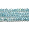 Transparent Baking Paint Glass Beads Strands, AB Color, Faceted, Round, Medium Turquoise, 3x2.5mm, Hole: 0.7mm, about 156~159pcs/strand, 14.80~14.96 inch(37.6~38cm)