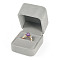 Velvet Ring Boxes, Rectangle, Pink, 6x5.1x4.5cm